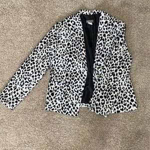 Nieman Marcus exclusive black and white animal print blazer